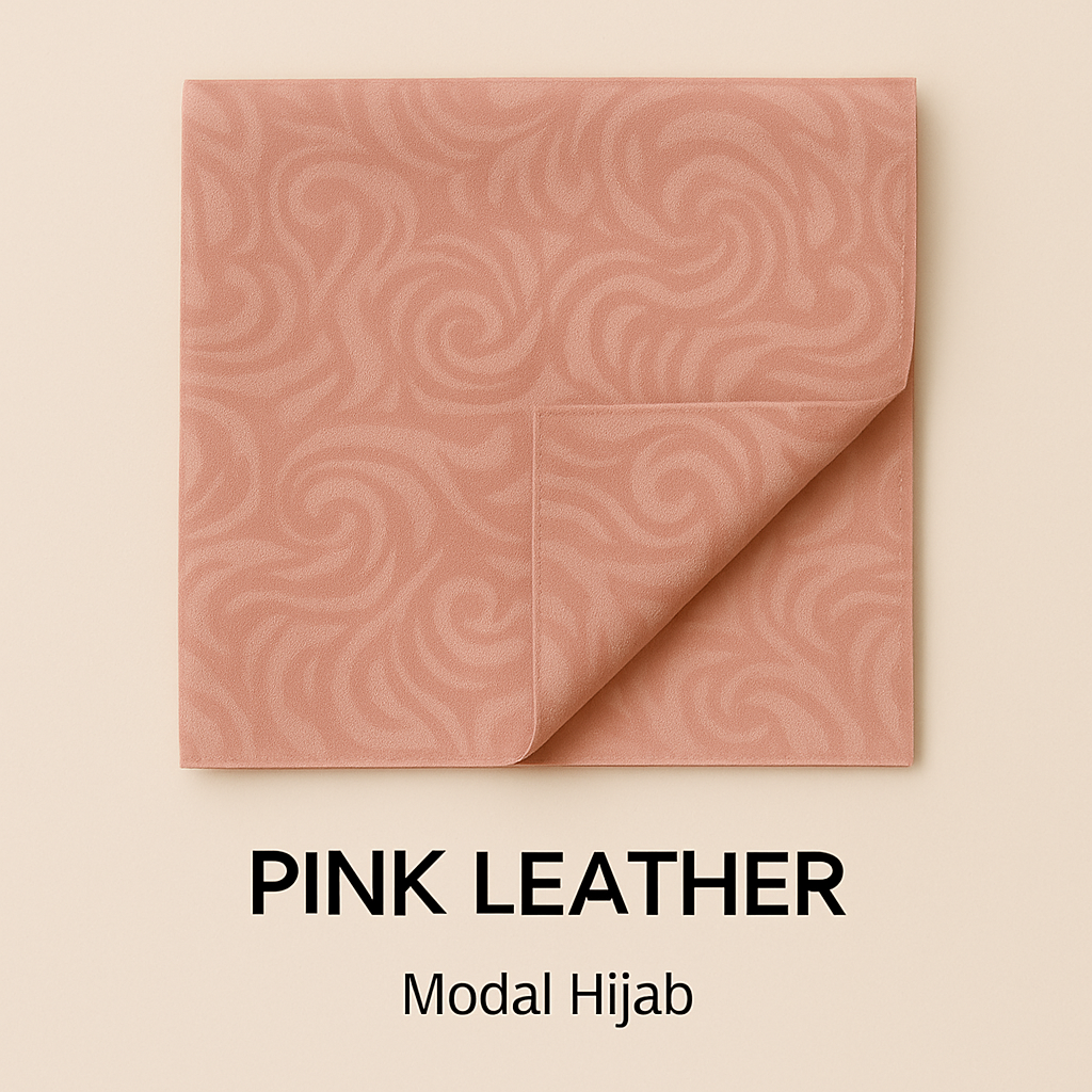 Pink Leather Modal Hijab